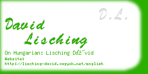 david lisching business card